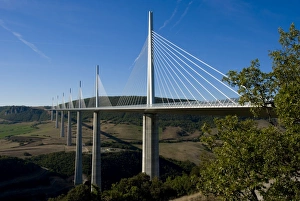 Images Dated 12th September 2007: Suspension bridge, Millau, Aveyron, Massif Central, France, Europe