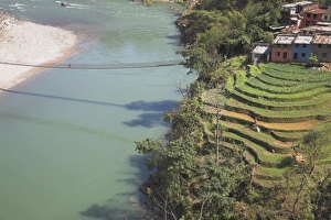Fields near Bandare Village, Trisuli Valley, Nepal, Asia