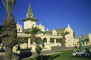 Swakopmund Hotel, the old railway station and now part of an exclusive entertainment centre