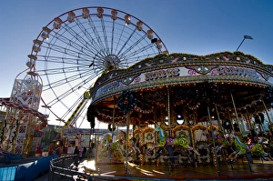 Ferris Wheels Prints: Swansea funfair, Swansea, Wales, United Kingdom, Europe