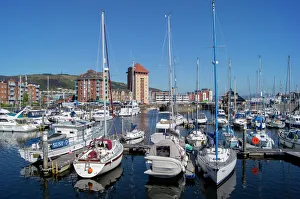 Marinas Prints: Swansea Marina docks, Wales, United Kingdom, Europe
