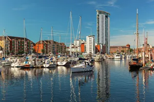 Townscape Prints: Swansea Marina, Swansea, Wales, United Kingdom, Europe