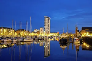 Nautical Vessel Prints: Swansea Marina, Swansea, West Glamorgan, South Wales, Wales, United Kingdom, Europe