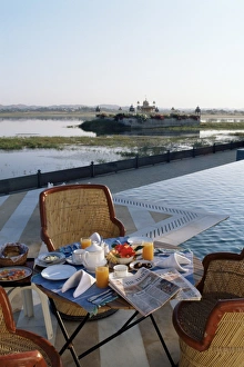 Al Fresco Prints: The swimming pool over looking the lake at Dungarpur