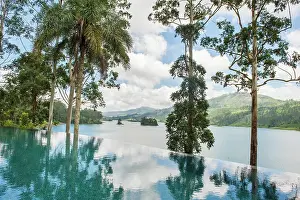 Lanka Prints: Swimming pool of the Summerville Bungalow overlooking the Castlereagh Lake