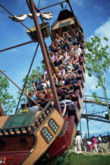 Ride Prints: Swinging ship ride, Chessington World of Adventure, Surrey, England, United Kingdom