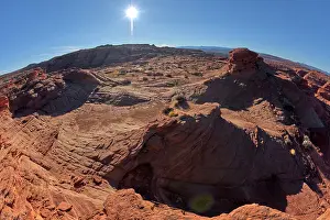 Glen Canyon Prints: The swirls and blocky texture of fossilized sand dunes in the badlands of Horseshoe Bend