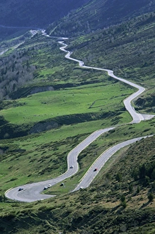 Mountain Roads Prints: Switchback road, Port d Envalira, Andorra, Pyrenees, Europe