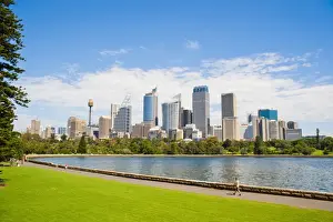 Sydney Prints: Sydney city centre and central business district (Central Business District) from Sydney Royal Botanic Gardens
