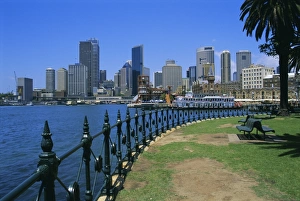 Banister Prints: Sydney Cove and city skyline, Sydney, New South Wales, Australia