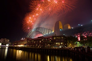 Sydney Prints: Sydney Harbour Bridge & New Years Eve Fireworks, Sydney, New South Wales, Australia
