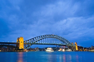 Sydney Prints: Sydney Harbour Bridge at night, Sydney, New South Wales, Australia, Pacific