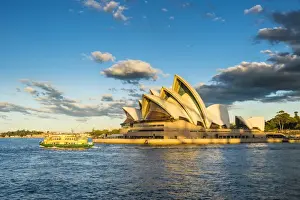 Sydney Prints: Sydney Opera House at sunset, UNESCO World Heritage Site, Sydney, New South Wales