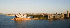 Sydney Opera House, UNESCO World Heritage Site, and harbour from Sydney Harbour Bridge, New South Wales, Australia, Pacific
