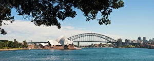 Panorama Collection: Sydney Opera House, UNESCO World Heritage Site, and Sydney Harbour Bridge panoramic from Sydney