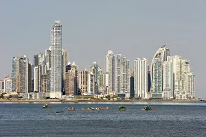 Cityscapes Prints: Syline of the new city, Panama City, Republic of Panama, Central America