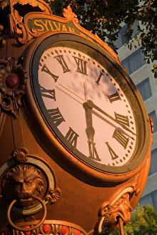 Clock Prints: Sylvan Brothers clock on Main Street, Columbia, South Carolina, United States of America
