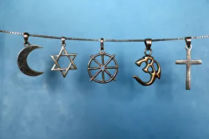 Judaism Prints: Symbols of Islam, Judaism, Buddhism, Hinduism and Christianity, Eure, France, Europe