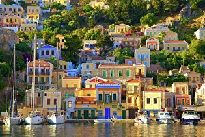 Port Prints: Symi Harbour, Symi, Dodecanese, Greek Islands, Greece, Europe