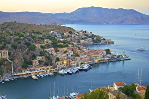 Symi Harbour, Symi, Dodecanese, Greek Islands, Greece, Europe