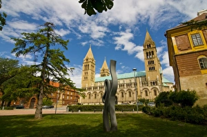 Modern Sculpture Prints: Szent Peter Basilica, Pecs, Hungary, Europe