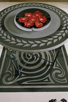New Delhi Prints: Detail of table in the contemporary home of a wealthy