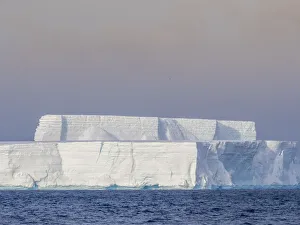 Polar Climate Prints: Tabular icebergs near Brown Bluff, Weddell Sea, Antarctica, Polar Regions