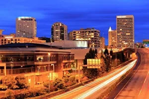 Washington Prints: Tacoma skyline, Washington State, United States of America, North America