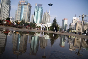 Exercising Prints: Tai chi morning exercise, Government Square, Kunming, Yunnan, China, asia