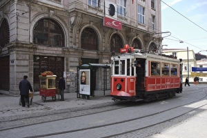 Istanbul Prints: Taksim Tunnel Tram at Tunnel Square, Istanbul, Turkey, Europe