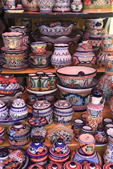 Large Group Of Objects Prints: Talavera Pottery, El Parian Market