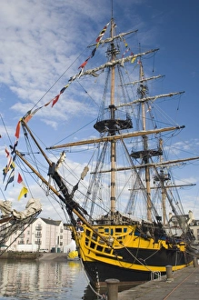Tall ship Grand Turk, moored in inner harbour, Whitehaven. Cumbria, England