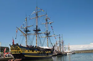 Cumbria Prints: Tall ship Grand Turk moored in Whitehaven Harbour, Cumbria, England, United Kingdom