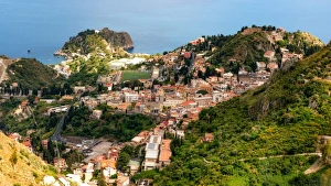 Taormina Prints: Taormina, Sicily, Italy, Mediterranean, Europe
