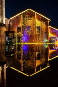TaoXiChuan Art Avenue at night, Jingdezhen, Jiangxi Province, China
