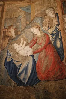 Mary Prints: Tapestry depicting the Nativity, Gallery of Tapestries, Vatican Museum, Vatican, Rome