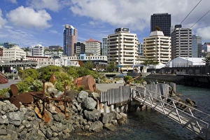 Wellington Prints: Taranaki Street Wharf, Wellington, North Island, New Zealand, Pacific
