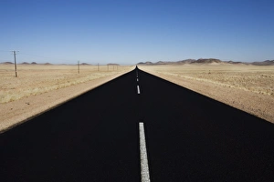 Luderitz Prints: Tarmac road out of Luderitz heading north, Namibia, Africa