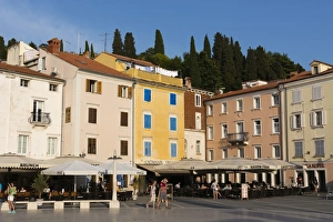 Pavement Cafe Prints: Tartini Square, Piran, Slovenia, Europe