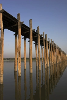 Amarapura Prints: Taungthaman Lake, U Beins Bridge, the longest teak span bridge in the world