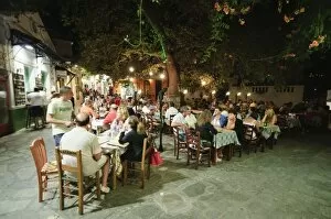 Images Dated 3rd September 2008: Taverna in Skopelos Town at night, Skopelos, Sporades Islands, Greek Islands