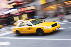 Times Square Prints: Taxi cabs in Times Square, Midtown, Manhattan, New York City, New York