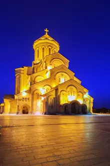 Holy Trinity Prints: Tbilisi Sameda Cathedral (Holy Trinity) biggest Orthodox Cathedral in Caucasus, Tbilisi