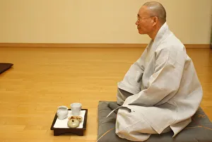 Seoul Prints: Tea ceremony in a Buddhist temple, Seoul, South Korea, Asia