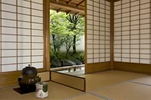 Tea ceremony utensils at the Yokokan residence of the Matsudaira family in Fukui City