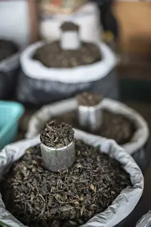 Tea leaves in Hpa An Morning Market, Kayin State (Karen State), Myanmar (Burma), Asia