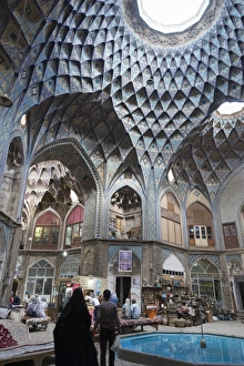 Teashop in a Khan, Bazar, Kashan, Iran, Western Asia