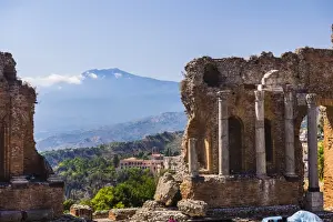 Teatro Greco Prints: Teatro Greco (Greek Theatre), ruins of columns at the amphitheatre