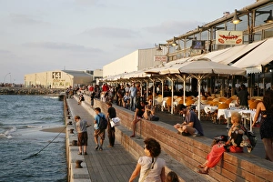 Tel Aviv Prints: Tel Avivs New Port filled with many bars