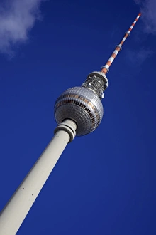 Television Tower Prints: Television tower (TV) with blue sky, Berlin, Germany, Europe